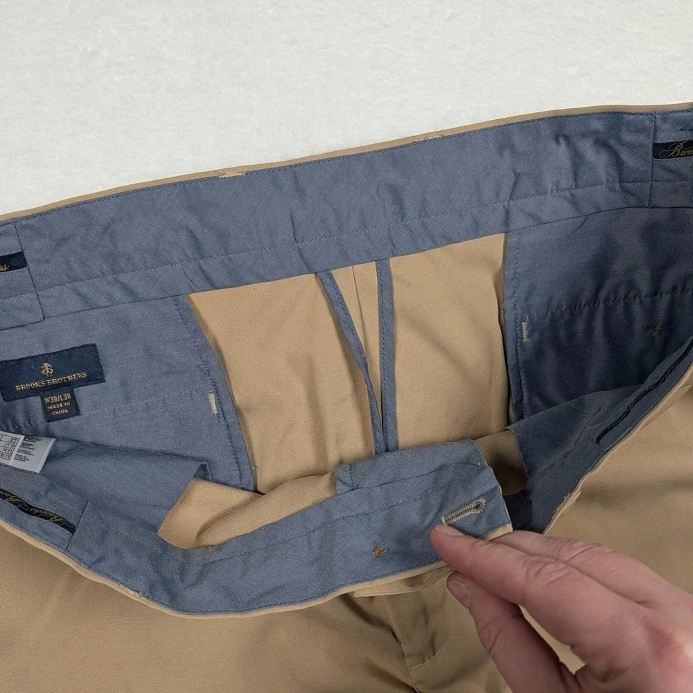 Brooks Brothers Pants Mens 38x30 Beige Straight Stretch‎ Performance Chino Golf